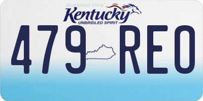 KY license plate 479REO