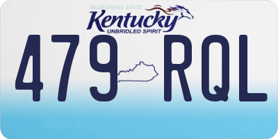 KY license plate 479RQL