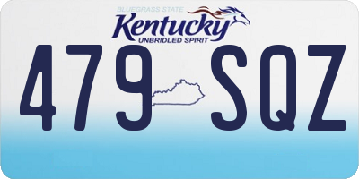 KY license plate 479SQZ