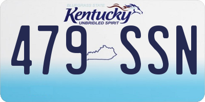 KY license plate 479SSN