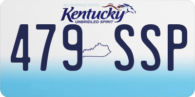 KY license plate 479SSP