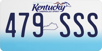 KY license plate 479SSS