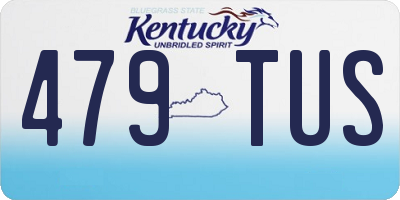 KY license plate 479TUS