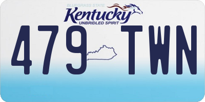 KY license plate 479TWN
