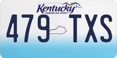 KY license plate 479TXS