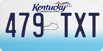 KY license plate 479TXT