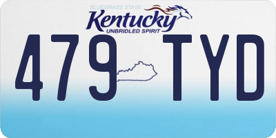 KY license plate 479TYD