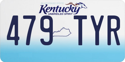 KY license plate 479TYR