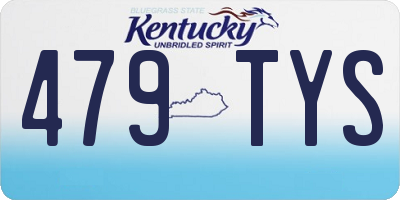 KY license plate 479TYS