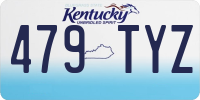 KY license plate 479TYZ