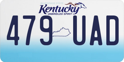 KY license plate 479UAD
