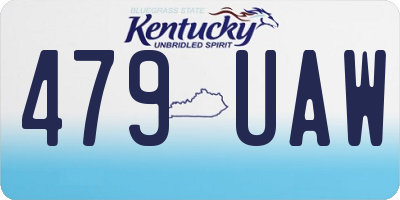 KY license plate 479UAW