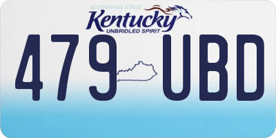 KY license plate 479UBD
