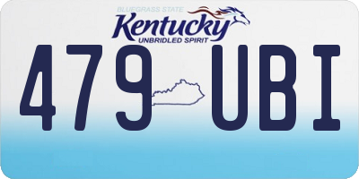 KY license plate 479UBI