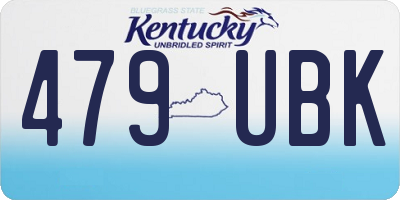 KY license plate 479UBK