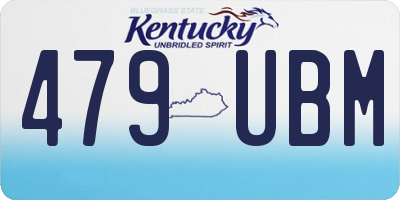 KY license plate 479UBM