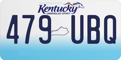 KY license plate 479UBQ