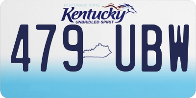 KY license plate 479UBW