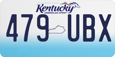 KY license plate 479UBX