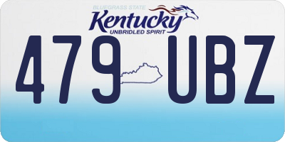 KY license plate 479UBZ