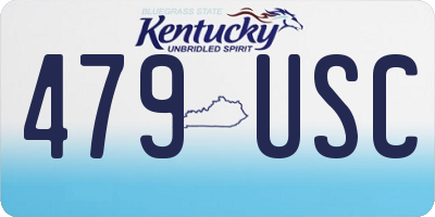 KY license plate 479USC