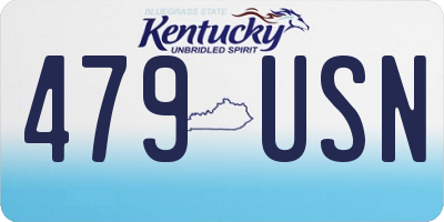 KY license plate 479USN