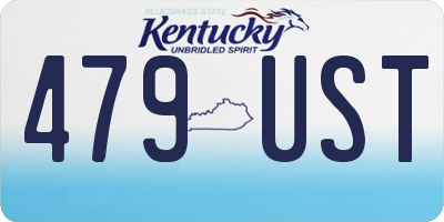 KY license plate 479UST