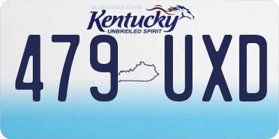 KY license plate 479UXD