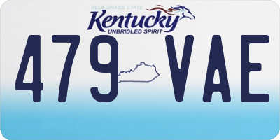KY license plate 479VAE
