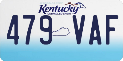 KY license plate 479VAF