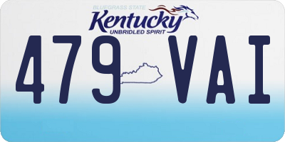 KY license plate 479VAI