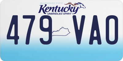 KY license plate 479VAO