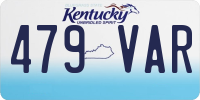 KY license plate 479VAR