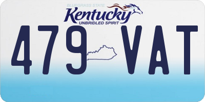 KY license plate 479VAT
