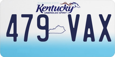 KY license plate 479VAX