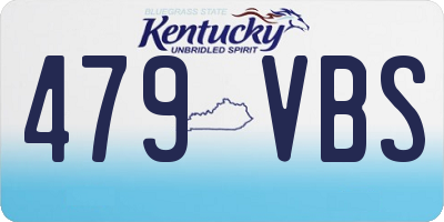 KY license plate 479VBS