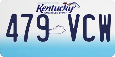 KY license plate 479VCW