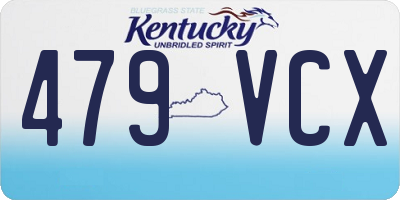 KY license plate 479VCX