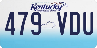 KY license plate 479VDU