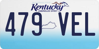 KY license plate 479VEL