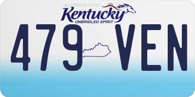 KY license plate 479VEN