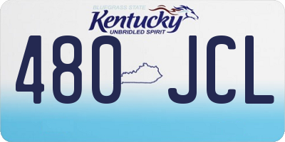 KY license plate 480JCL