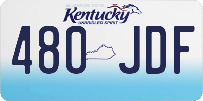 KY license plate 480JDF