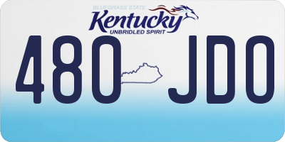KY license plate 480JDO