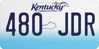 KY license plate 480JDR