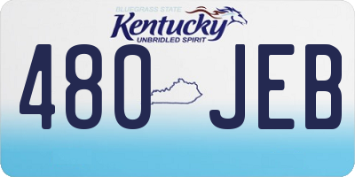 KY license plate 480JEB