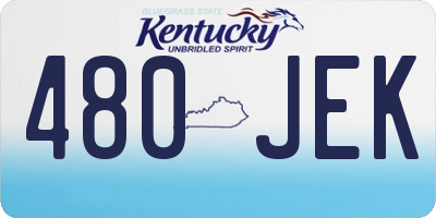 KY license plate 480JEK