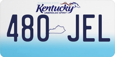 KY license plate 480JEL