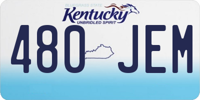 KY license plate 480JEM