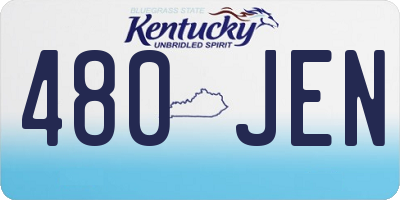 KY license plate 480JEN